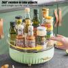 2 Tier Lazy Susan Turntable Organizer 360 Degree Rotating Spice Organizer Corner Cabinet Organizer with Drawers Lazy Susan Turntable for Cabinet,Bathroom, Living Room, Cabinet or Vanity view 2