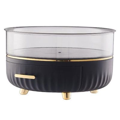 2 Tier Lazy Susan Turntable Organizer 360 Degree Rotating Spice Organizer Corner Cabinet Organizer with Drawers Lazy Susan Turntable for Cabinet,Bathroom, Living Room, Cabinet or Vanity