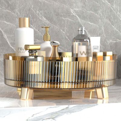 2 Tier Lazy Susan Rotating Makeup Organizer Lazy Susan Organizer for Cabinet Turntable Cabinet Organizer with Drawers Corner Cabinet Organizer for Cabinets, Vanities, Kitchens, Bathrooms
