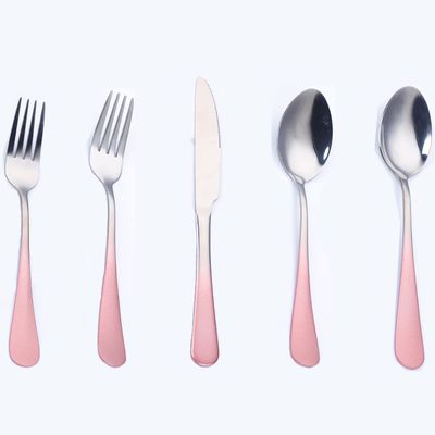 30 Piece Silverware Set for 6 Stainless Steel Flatware Sets Pink Gradual Change Handle Durable Home Kitchen Wedding Restaurant Cutlery Utensils Knife Forks and Spoons Delicate Tableware