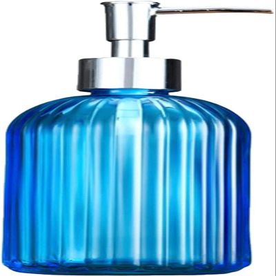 JYYBN Soap Dispenser 400ml Refillable Glass Soap Dispenser for Bathroom Countertop Kitchen RoomEmpty Liquid Soap Dispenser Bottle, Home Hotel Bathroom Accessories Liquid Hand Soap Dispenser