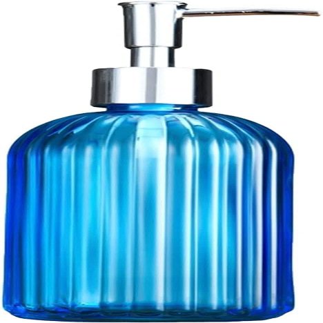 JYYBN Soap Dispenser 400ml Refillable Glass Soap Dispenser for Bathroom Countertop Kitchen RoomEmpty Liquid Soap Dispenser Bottle, Home Hotel Bathroom Accessories Liquid Hand Soap Dispenser