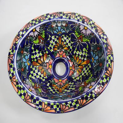 13" X 10" TALAVERA SINK drop in or undermount mexican bathroom handmade ceramic