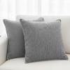 16x16 Pillow Covers Light Grey Set of 2 Decor Pillow Covers Velvet Soft Textured Chenille Gray Cushion Covers with Trim Edge Decorative Farmhouse Modern Square Pillow Cases for Couch view 1