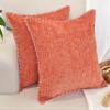 22x22 Orange Pillow Cover Set of 2 Soft Textured Chenille Comfy Cozy Large Cushion Covers for Couch Pillows Modern Decor Square Big Pillows Cases for Sofa Pillows Fall Decor Farmhouse Throw Pillows view 2