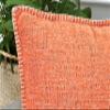 22x22 Orange Pillow Cover Set of 2 Soft Textured Chenille Comfy Cozy Large Cushion Covers for Couch Pillows Modern Decor Square Big Pillows Cases for Sofa Pillows Fall Decor Farmhouse Throw Pillows view 4
