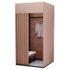 WIGING Clothing Store Fitting Room, Portable Removable Changing Room with Metal Frame Shelf, Dressing Room for Privacy Protection and Room Divider (Color : Coffee Color, Size : 100x100x200cm) view 1