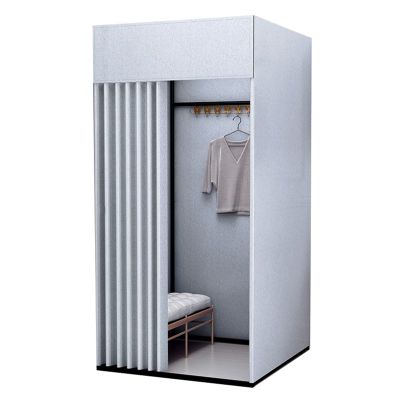 WIGING Movable Fitting Room, Detached Privacy Shelters Room, Clothing Store Portable Changing Clothes Room, High Shading Rate Curtain Kit for Shopping Malls (Color : Grey, Size : 80x80x200cm)