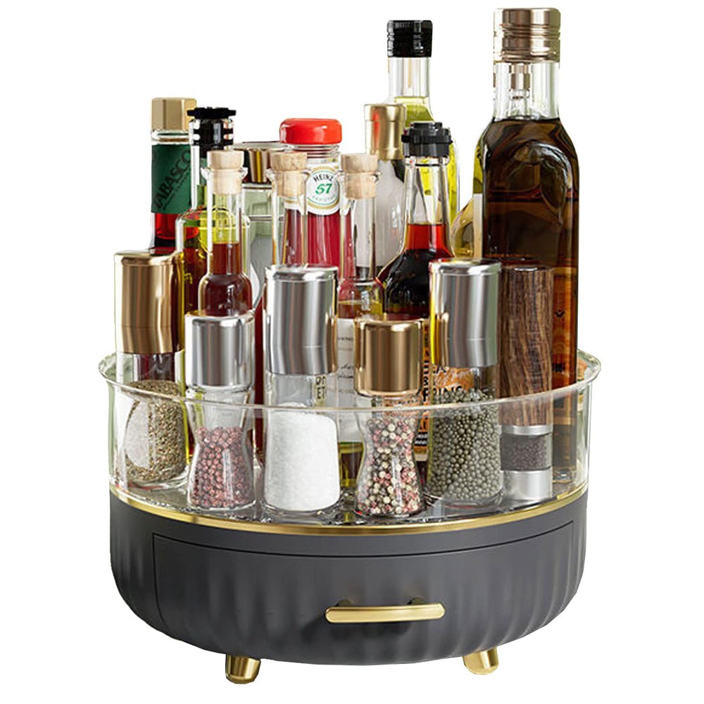 2 Tier Lazy Susan Turntable Rotating Makeup Organizer Perfume Stand Organizer 360 Degree Rotating Lazy Susan Organizer for Dresser, Cabinet, Bathroom, Living Room