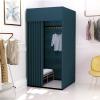 WIGING Clothing Store Fitting Room, Portable Removable Changing Room with Metal Frame Shelf, Dressing Room for Privacy Protection and Room Divider (Color : Black, Size : 100x100x200cm) view 2