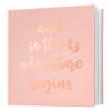 Calculs Polaroid Baby Shower Guest Book So the Adventure Begins Signature Bridal Party Picture Book Blank Pages for Instant Film 8.5 Square Pink Cover Rose Gold Stamping view 1