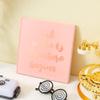 Calculs Polaroid Baby Shower Guest Book So the Adventure Begins Signature Bridal Party Picture Book Blank Pages for Instant Film 8.5 Square Pink Cover Rose Gold Stamping view 2