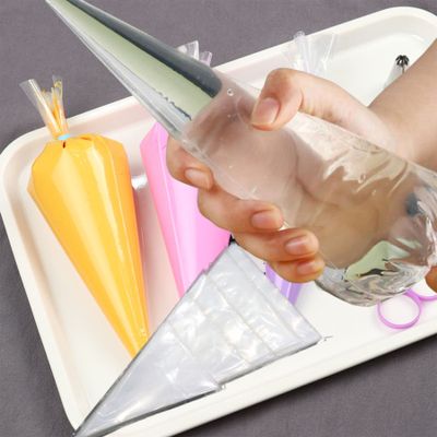 100PCS Disposable Pastry bags 16 inch Piping Bag DIY Cake Decorating Tools Icing Fondant Cream Squeeze Bag (16 inch)