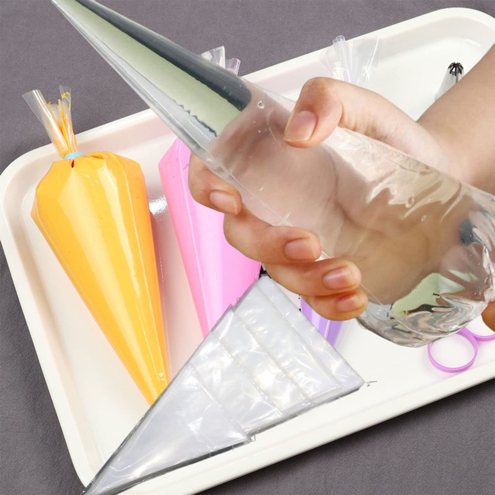 100PCS Disposable Pastry bags 16 inch Piping Bag DIY Cake Decorating Tools Icing Fondant Cream Squeeze Bag (16 inch)