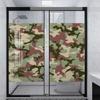 Dark Green Privacy Window Film Non-Adhesive Green Camouflage War Theme Sun Light Blocking Window Tint Film for Home Camo Illustrated 35.4Wx78.7L-inch x2 Pcs view 2