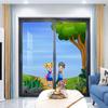 Blue Green No Glue Frosted Privacy Film Stained Glass Door Film Explore Girl Boy New Adventures Privacy Window Film Frosted Heat Control UV Protection Cartoon 35.4Wx78.7L-inch x2 Pcs view 3