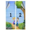 Blue Green No Glue Frosted Privacy Film Stained Glass Door Film Explore Girl Boy New Adventures Privacy Window Film Frosted Heat Control UV Protection Cartoon 35.4Wx78.7L-inch x2 Pcs view 4