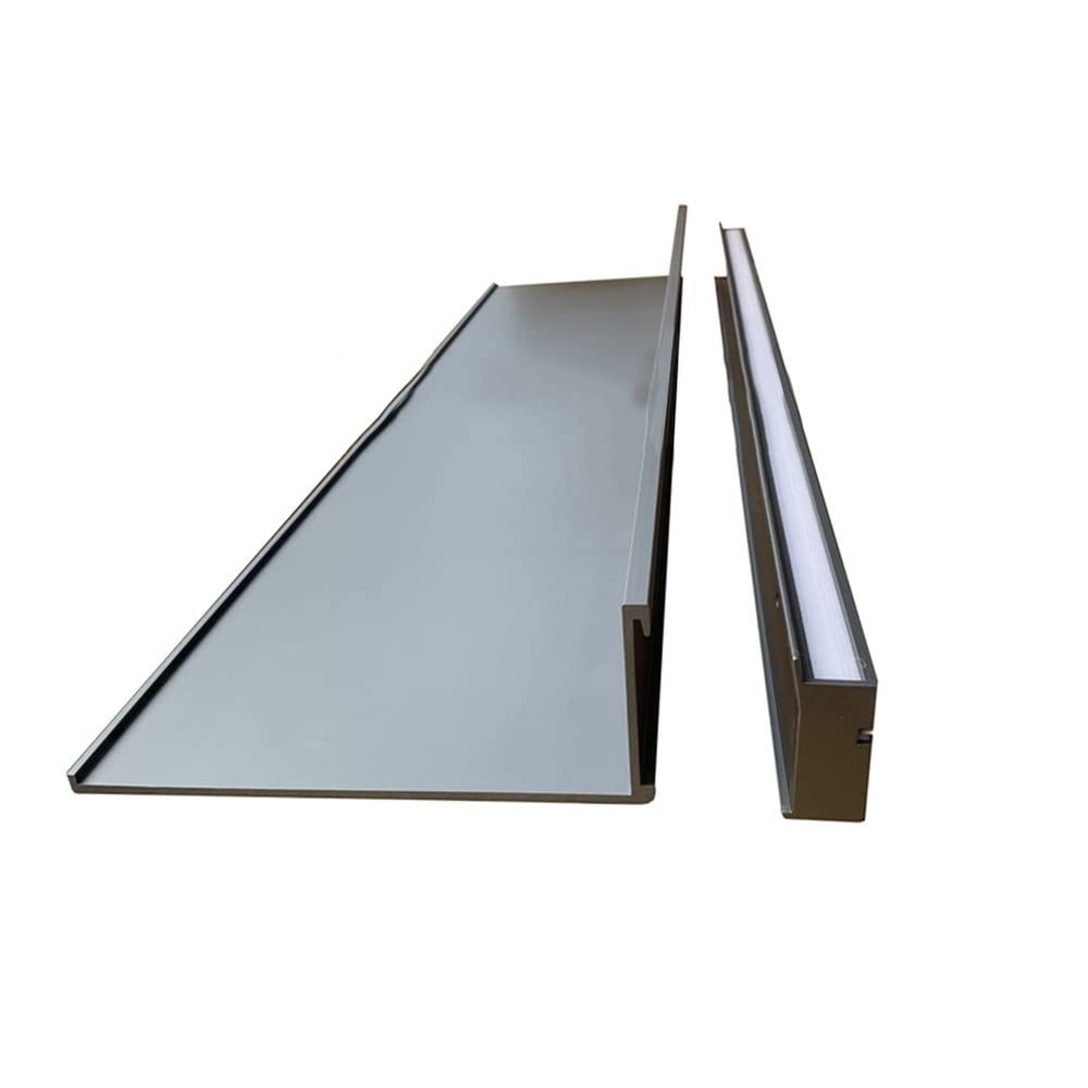 Etlegor Aluminum Alloy Wall Hanging Shelves, Built-in Illuminated LED Light and Transformer Wall Hanging Creative Bookshelf Simple Metal Clapboard Strong Load-Bearing Easy to Install