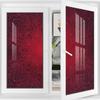 Black Red Frosted Glass Static Cling for Glass Door Home Antique Floral Pattern Window Film Privacy Frosted Stained Glass Abstract Geometric 35.4Wx78.7L-inch x2 Pcs view 1