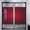 Black Red Frosted Glass Static Cling for Glass Door Home Antique Floral Pattern Window Film Privacy Frosted Stained Glass Abstract Geometric 35.4Wx78.7L-inch x2 Pcs view 2