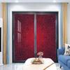 Black Red Frosted Glass Static Cling for Glass Door Home Antique Floral Pattern Window Film Privacy Frosted Stained Glass Abstract Geometric 35.4Wx78.7L-inch x2 Pcs view 3