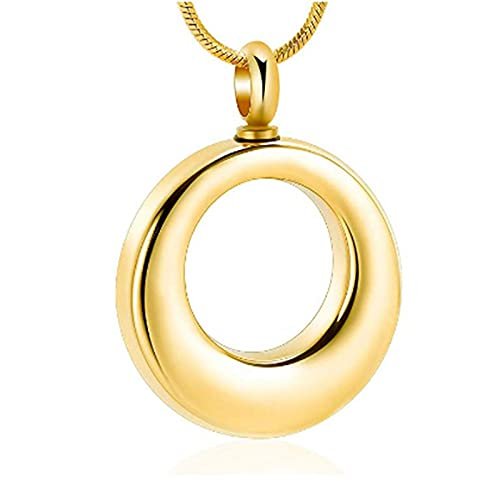 SHEIL Circle of Life Cremation Necklace for Ashes for Human/Pet Stainless Steel Memorial Urn Jewelry Free Engraving