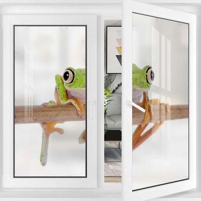 White Green Window Film No Glue Privacy Glass Film Red Eyed Frog Between Exotic Tree Removable Static Cling Window Film Stickers Animal 35.4Wx78.7L-inch x2 Pcs
