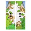 Green White No Glue Frosted Privacy Film Stained Glass Door Film Style Zoo Animals Exotic Comic Window Film No Glue Privacy Glass Film Frosted Cartoon 35.4Wx78.7L-inch x2 Pcs view 4