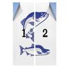 Blue Aqua White Privacy Door Film Static Cling Glass Film Swimming Futuristic Design Sun Light Blocking Window Tint Film for Home Abstract 35.4Wx78.7L-inch x2 Pcs view 4
