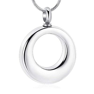 SHEIL Circle of Life Cremation Necklace for Ashes for Human/Pet Stainless Steel Memorial Urn Jewelry Free Engraving