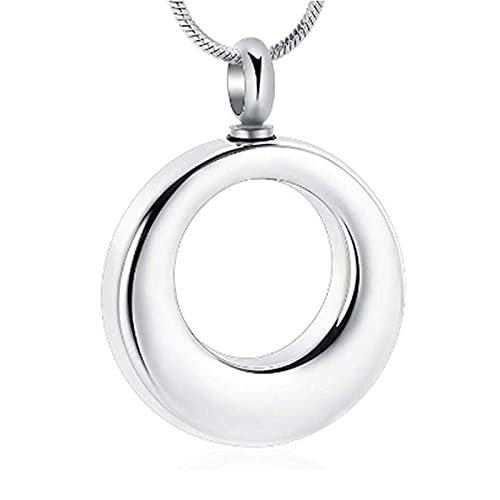 SHEIL Circle of Life Cremation Necklace for Ashes for Human/Pet Stainless Steel Memorial Urn Jewelry Free Engraving