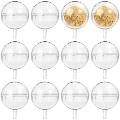 Yardwe 100 Pcs Clear Chocolate Box Holder Candy Flower Bouquet Holder Packaging Accessories for Decoration and DIY Making, Reusable Acrylic Ball 1.6" Diameter