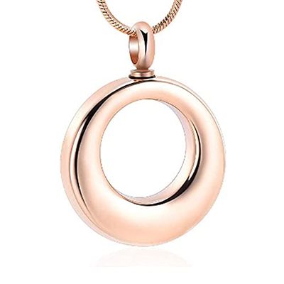 SHEIL Circle of Life Cremation Necklace for Ashes for Human/Pet Stainless Steel Memorial Urn Jewelry Free Engraving