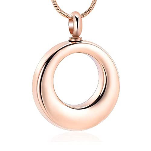 SHEIL Circle of Life Cremation Necklace for Ashes for Human/Pet Stainless Steel Memorial Urn Jewelry Free Engraving