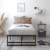 Allewie Heavy Duty Twin Size Platform Bed Frame with 14" Clearance Storage, Strong Metal Slats Support, No Box Spring Needed, Black view 1