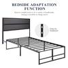 Allewie Heavy Duty Twin Size Platform Bed Frame with 14" Clearance Storage, Strong Metal Slats Support, No Box Spring Needed, Black view 4