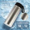 Volhoply 18oz Insulated Water Bottle Bulk 2 Pack,Kids Stainless Steel Water Bottles with Straw,Double Wall Vacuum Metal Water Bottle,Reusable Sports Water Flask For Cold Drink(Silver,2 Set) view 2