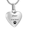 SHEIL Pet Memorial Jewelry - Always in My Heart Urn Necklace for Ashes with Dog/Cat Paw Print Keepsake Pendant - Engravable view 1