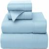 snowhomes 800-Thread Count-4-Pcs Bedding Set 100% Cotton Solid Sheet Light Blue Full-Sheets Set, Long-Staple Combed Cotton, Breathable, Soft Sateen Weave, Fits Mattress Upto 12'' Deep Pockets view 1