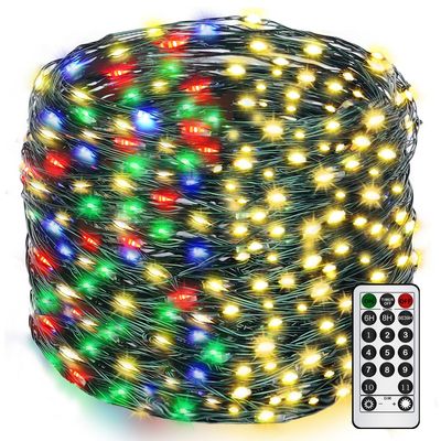 Decute 300LED Christmas Tree Lights Fairy String Light 99FT Green Copper Wire Warm White and Multicolor Dimmable with Remote, UL Cerficated Twinkle Lights for Party Wedding Indoor Outdoor Decor