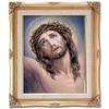 16" x 20" GOLD FRAMED ARTWORK PRINT ART RELIGIOUS SUFFERING JESUS CHRIST ON THE CROSS view 1