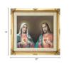 16" x 20" GOLD FRAMED ARTWORK PRINT ART RELIGIOUS TWIN HEARTS IMMACULATE HEART OF MARY, SACRED HEART OF JESUS view 2