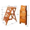 Hamankim Folding 3-Step Ladder Stool Solid Wood Step Stools Household Multifunctional Safety Non-Slip Climb Steps Ladders Plant Stand Perfect for Indoor and Outdoor view 2