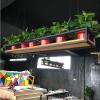 Drsyffsup Ceiling Hanging Shelf Storage Rack & Shelves OrganizerBlack Wrought Iron Frame and Solid Wood Boards Suspended Flower Stand Kitchen Pot Pan Holder (Size : 100x25x15cm) view 1