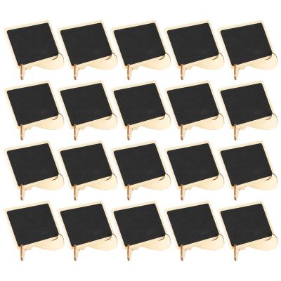 20pcs Mini Chalkboard Signs, Wooden Chalkboard Signs with Easel Stand for Wedding Table Numbers, Food Signs, Message Board, Place Cards and Event Decorations