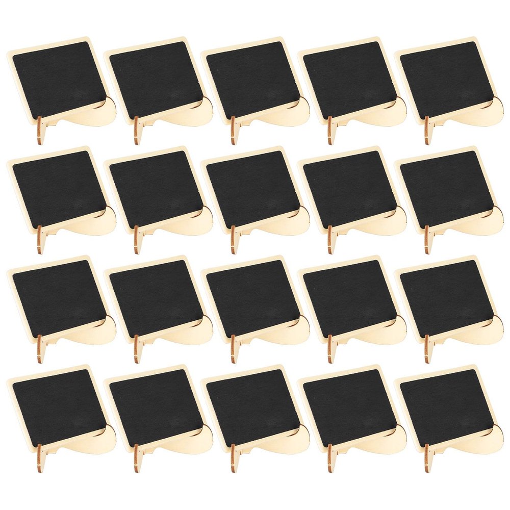 20pcs Mini Chalkboard Signs, Wooden Chalkboard Signs with Easel Stand for Wedding Table Numbers, Food Signs, Message Board, Place Cards and Event Decorations