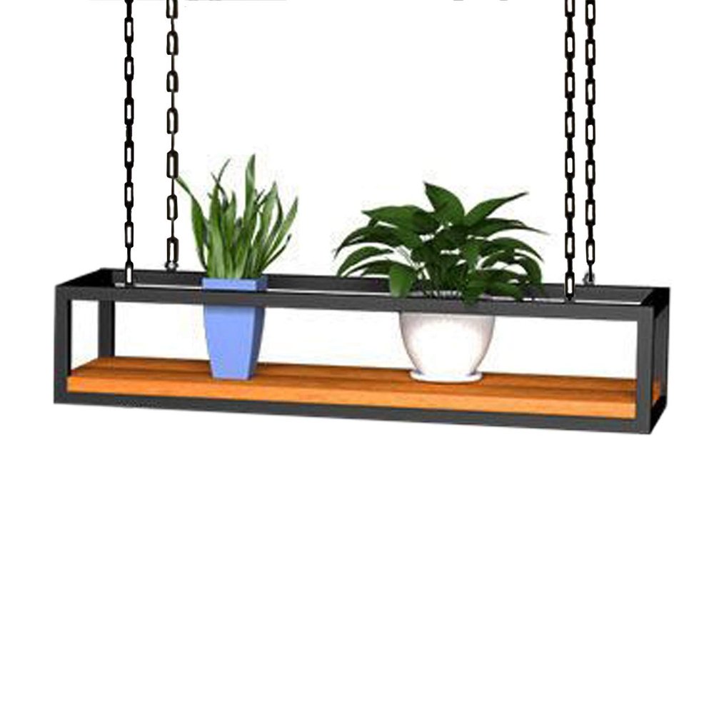 Drsyffsup Ceiling Mounted Hanging Shelf 60~140cm - Pot Rack for Kitchen Storage and Organization - Matte Black Iron Wall Holder for Bar Cellar/Restaurants/Balcony (Size : 140x25x15cm)