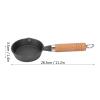 10cm Casting Iron Pan with Wood Handle,Cast Iron Skillet Frying Pan,Egg Frying Pan Mini Flat Bottomed Pancake Pan,Oven Safe Cookware for Indoor Outdoor Use, Grill, Stovetop, Cast Iron Skillet Fr view 2