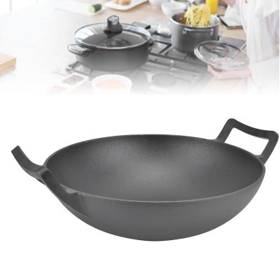 12.5 in Round,Cast Iron Skillet, Double Handle Cast Iron Pan Skillet , No Coating Nonstick Cookware,for All Hobs for Indoor, Outdoor, Grill, Stovetop, Cast Iron Skillet,12.5 in Round, Double Hand
