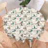Kazynee Retro West Cowboy Round Tablecloth - 70" - Rustic Desert Wild West Cowboy Ride Horse Decorative Fabric Table Cover for Outdoor and Indoor Use view 1